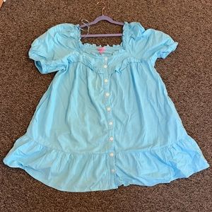 stoney clover lane light blue babydoll dress